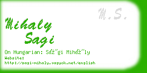 mihaly sagi business card